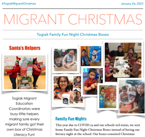 Screenshot of Togiak family night report 